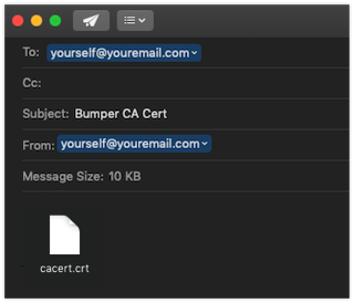 Example of emailing CA cert