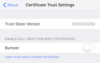 Example of enable trust cert on iOS device
