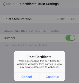 Example of enable trust cert on iOS device 2